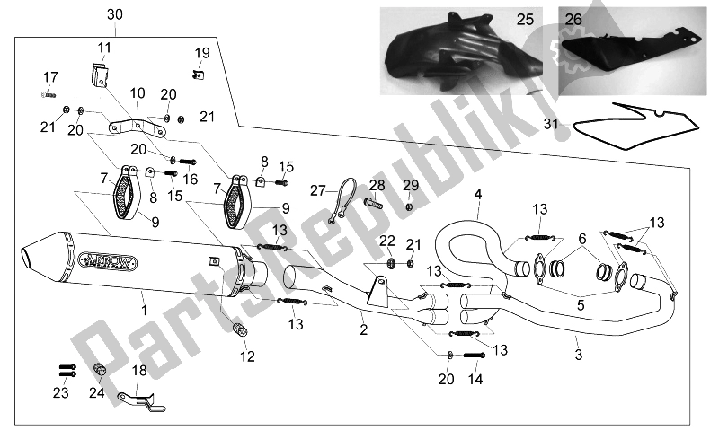 Toutes les pièces pour le Unité D'échappement Ii du Aprilia RXV SXV 450 550 2008