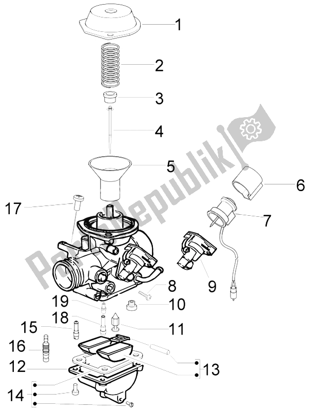 Alle onderdelen voor de Carburateur Ii van de Aprilia Scarabeo 50 4T 4V E2 2009