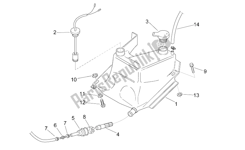 All parts for the Oil Tank of the Aprilia RS 125 1999