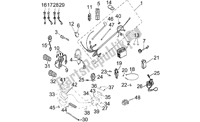 Toutes les pièces pour le Système électrique du Aprilia Quasar 125 180 2003