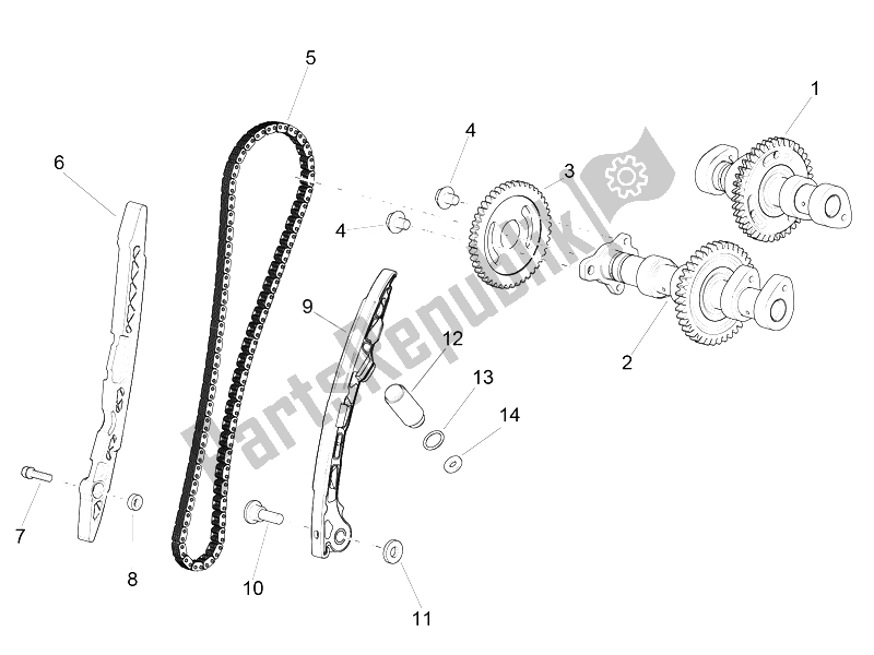 Toutes les pièces pour le Système De Calage Du Cylindre Arrière du Aprilia RSV4 RR Europe 1000 2016