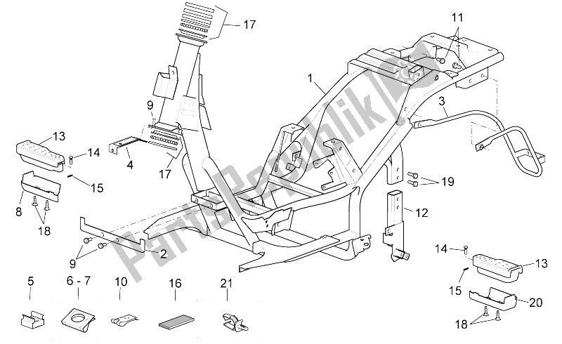 Todas las partes para Marco de Aprilia Scarabeo 125 250 E2 ENG Piaggio 2004