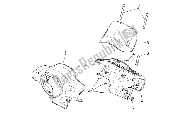 Toutes les pièces pour le Corps Avant I du Aprilia Scarabeo 50 4T 4V 2014