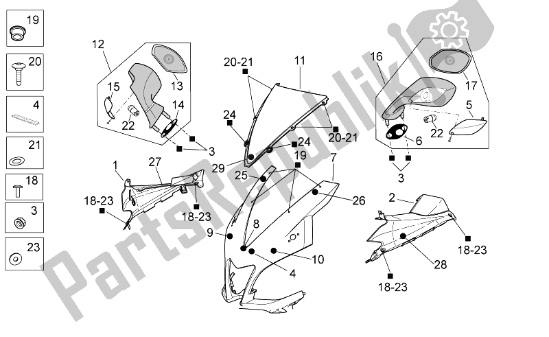 Alle Teile für das Vorderkörper I des Aprilia RSV4 Aprc Factory STD SE 1000 2011