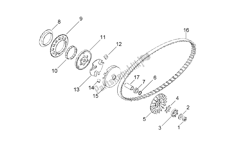 All parts for the Variator of the Aprilia SR 50 AIR WWW 1997