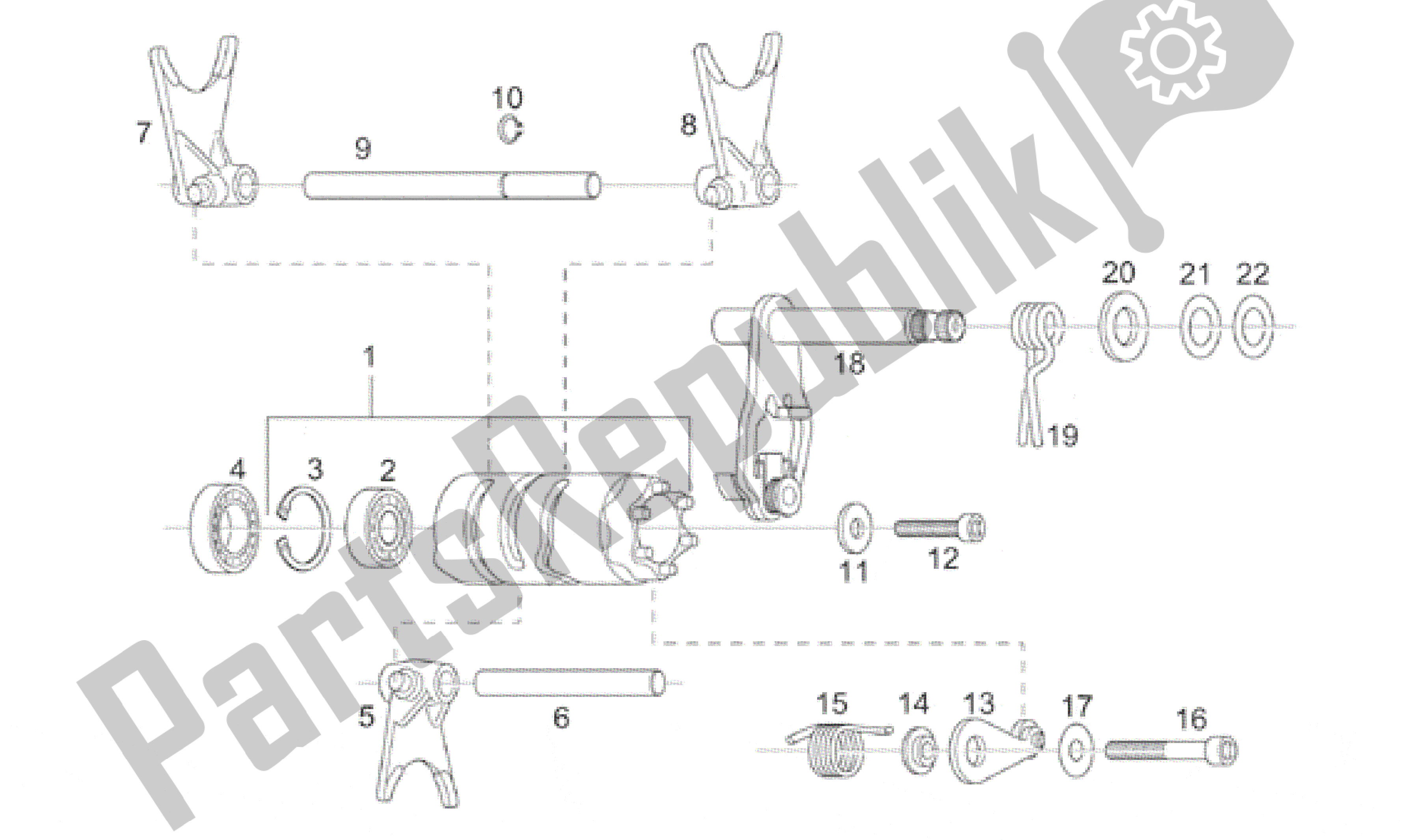 Alle Teile für das Griffverschiebung des Aprilia Rotax 122 125 1996 - 1998