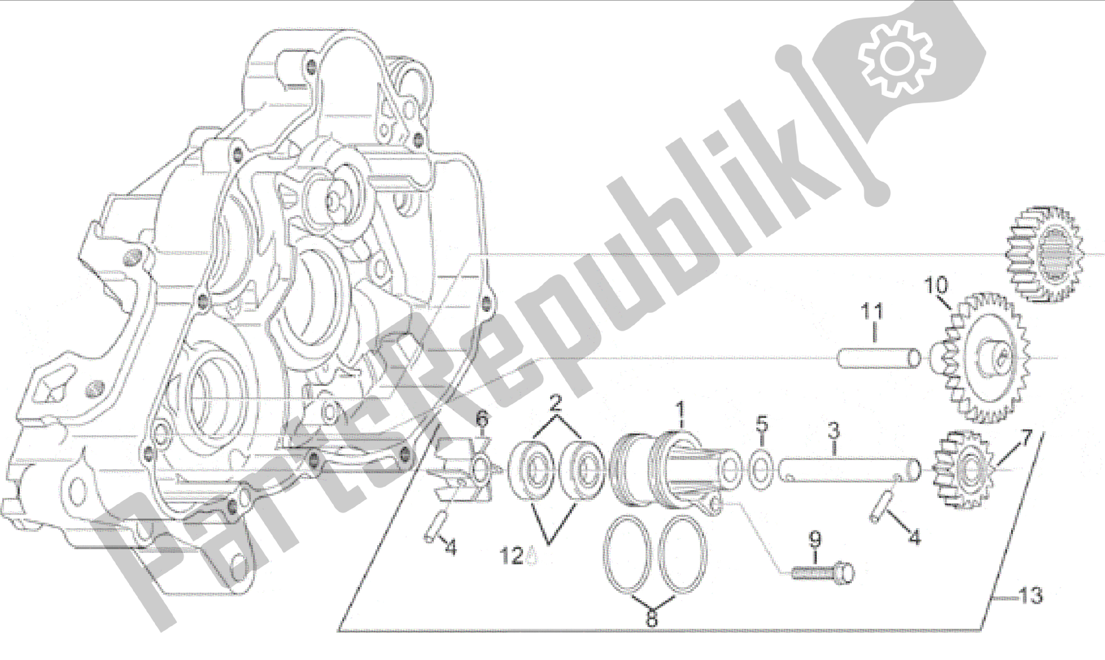 Todas as partes de Conjunto De Bomba De água do Aprilia RX 125 1995 - 1998