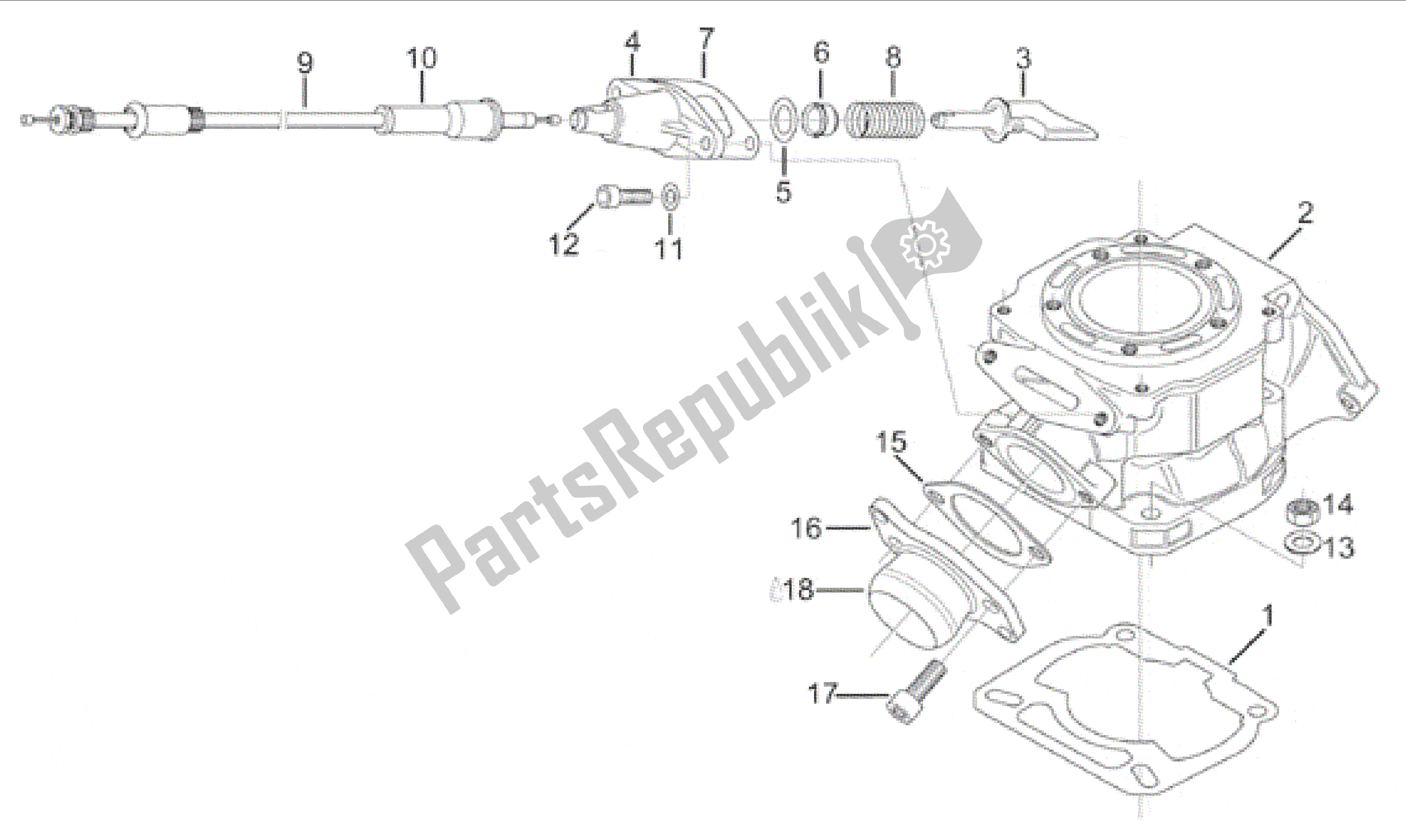 Alle Teile für das Zylinder - Auslassventil des Aprilia RX 125 1995 - 1998