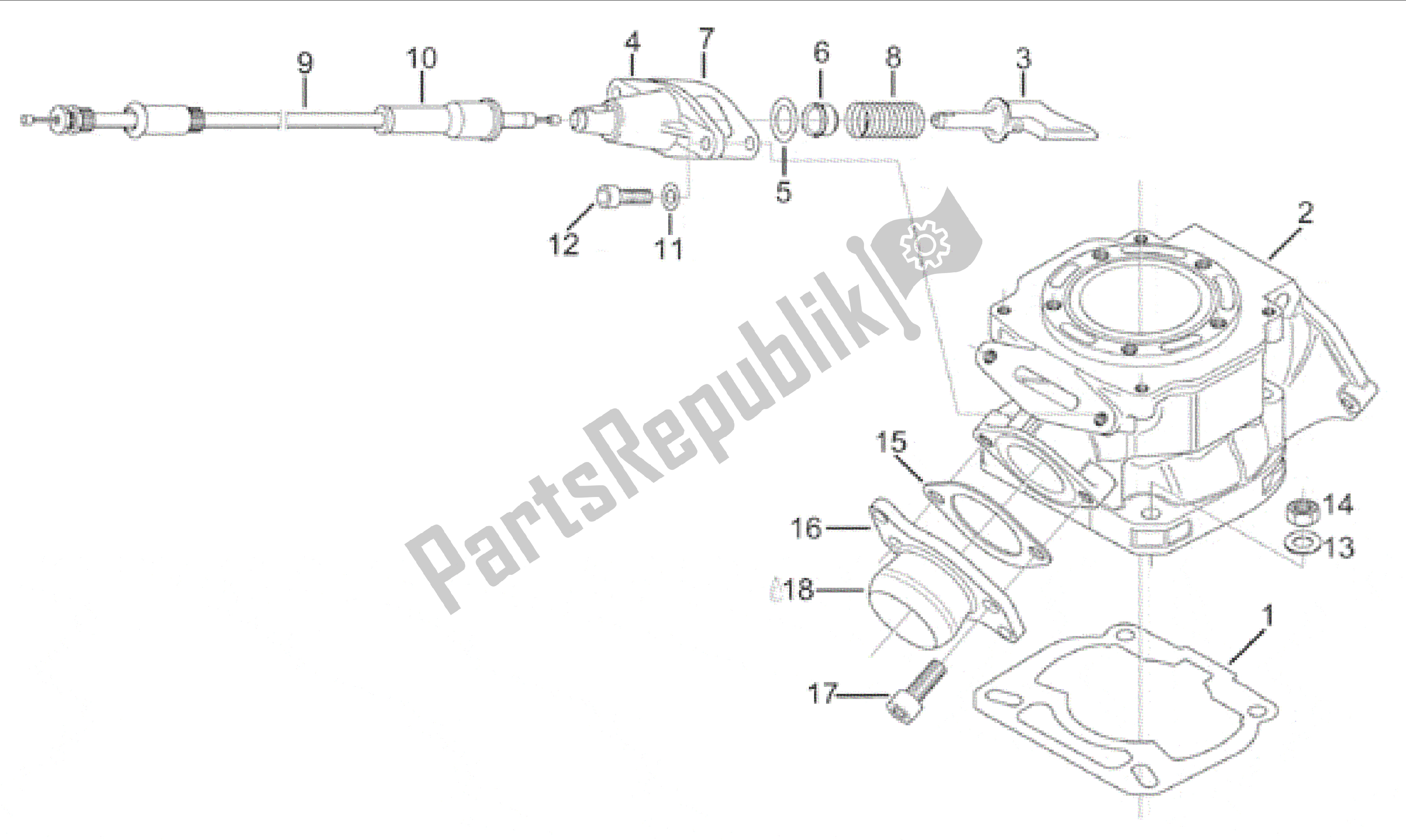 Wszystkie części do Cylinder - Zawór Wydechowy Aprilia RX 125 1995 - 1998