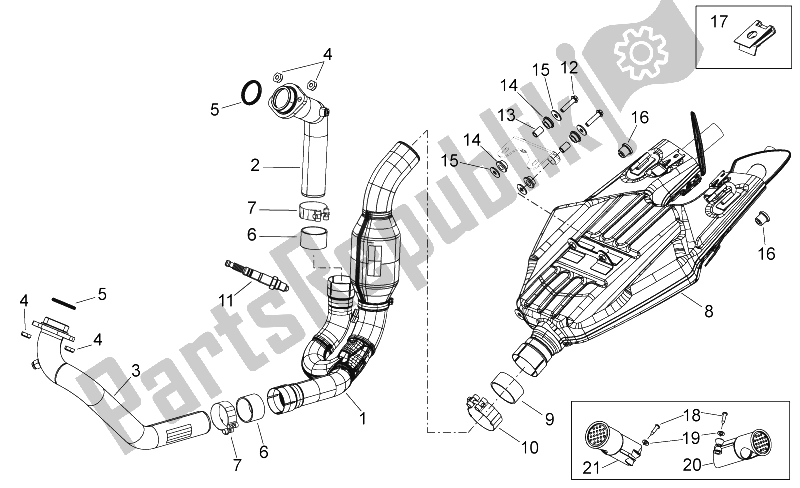 Alle Teile für das Auspuffanlage des Aprilia Shiver 750 GT 2009