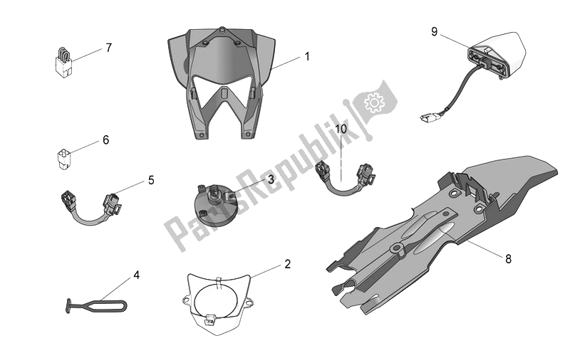 Alle onderdelen voor de Acc-speciale Lichaamsdelen I (2) van de Aprilia RXV SXV 450 550 2006
