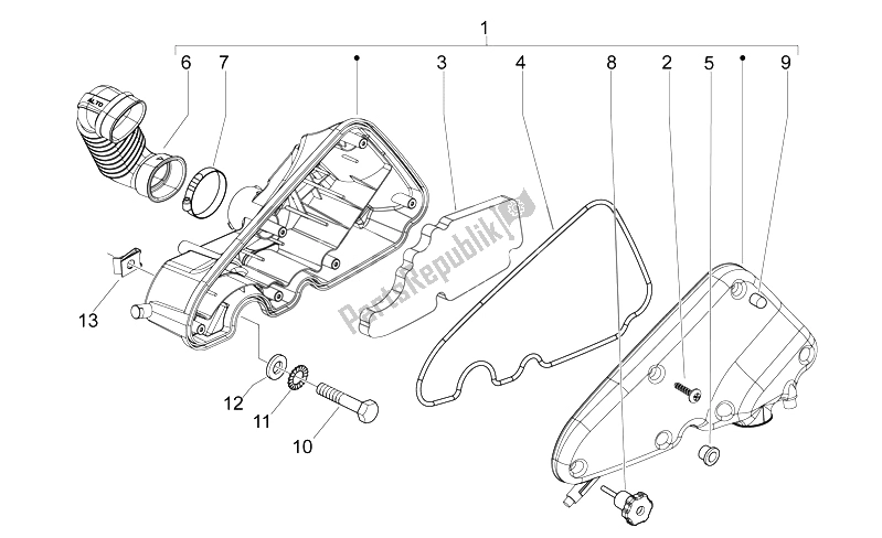 Todas las partes para Caja De Aire de Aprilia Mojito 125 E3 2008