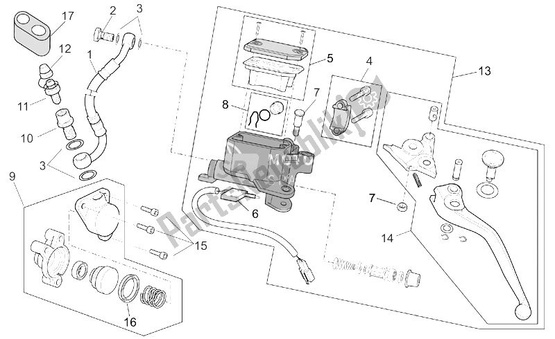 All parts for the Clutch Pump of the Aprilia ETV 1000 Capo Nord 2001