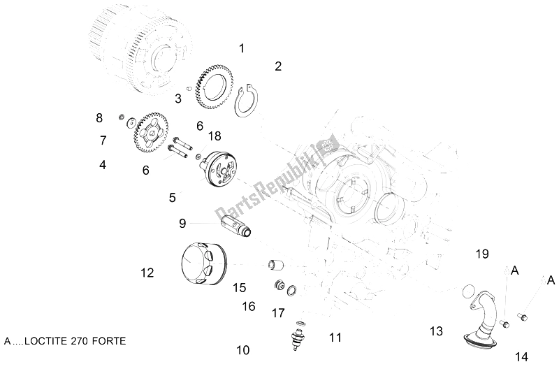 Alle onderdelen voor de Oliepomp van de Aprilia Shiver 750 PA 2015
