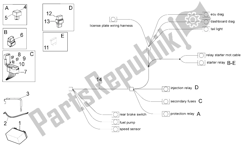 All parts for the Electrical System Ii of the Aprilia RSV4 R 1000 2009