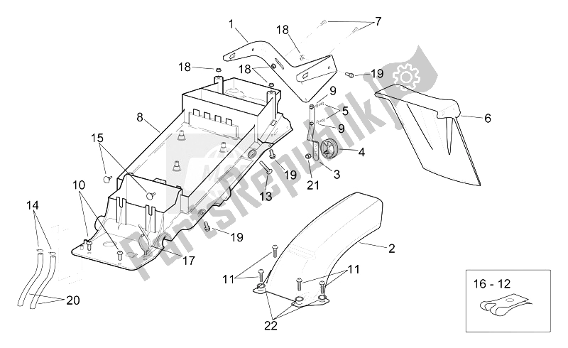 Todas as partes de Corpo Traseiro - Sela Inferior do Aprilia RSV Mille SP 1000 1999