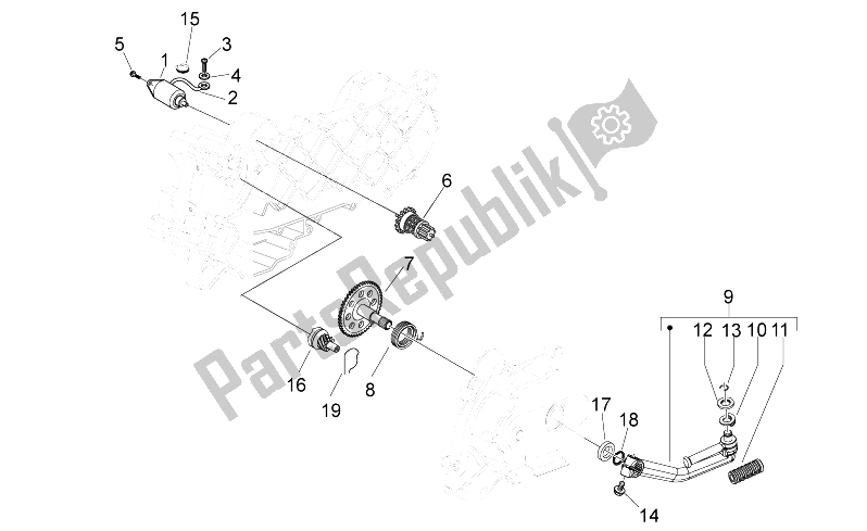 Todas as partes de Motor De Arranque do Aprilia Sport City ONE 50 4T 4V 2011