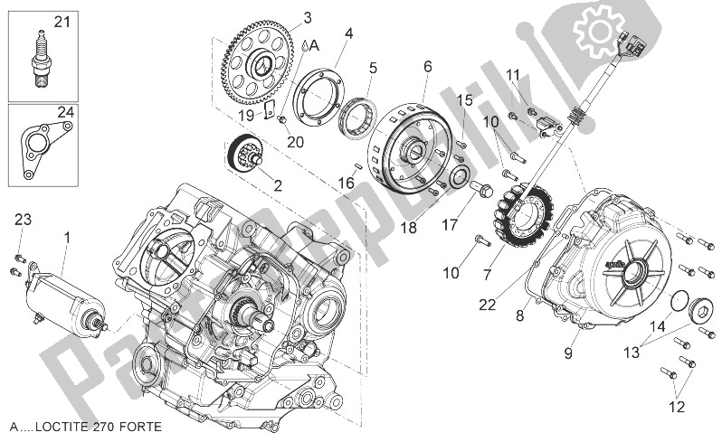 All parts for the Ignition Unit of the Aprilia Shiver 750 EU 2014