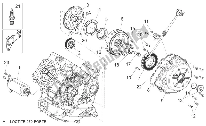 All parts for the Ignition Unit of the Aprilia Shiver 750 USA 2011