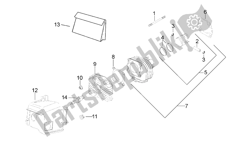 All parts for the Cylinder - Piston of the Aprilia SR Viper 50 AIR Horizontal Cylinder 1994