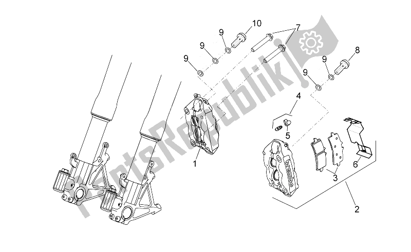 All parts for the Front Brake Caliper of the Aprilia RSV4 Aprc R ABS 1000 2013