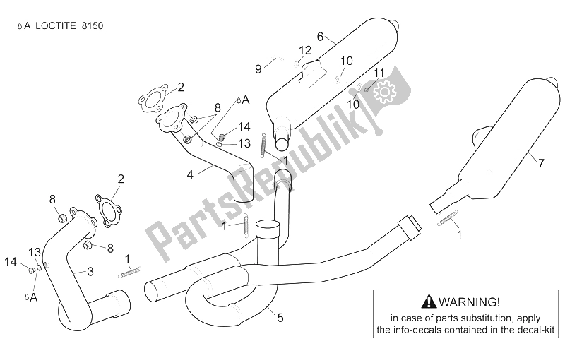 All parts for the Exhaust Pipe of the Aprilia SL 1000 Falco 2000