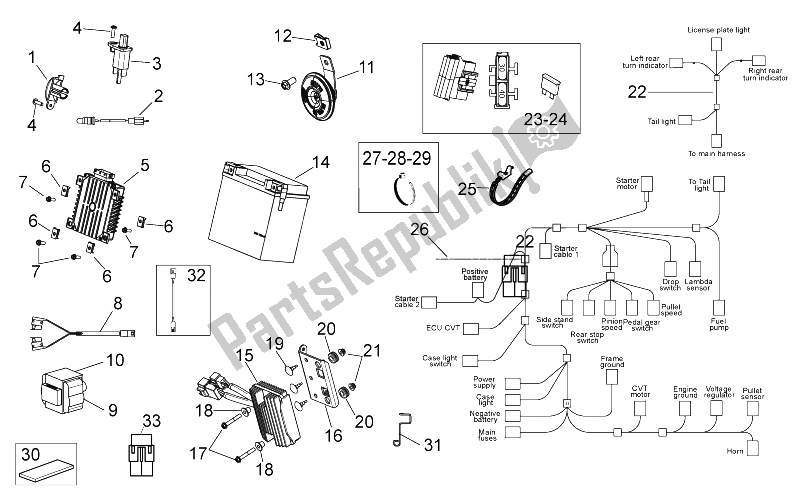 All parts for the Electrical System Ii of the Aprilia NA 850 Mana GT 2009