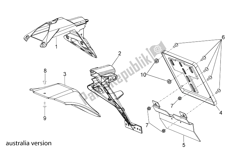 All parts for the Rear Body Iii of the Aprilia RSV4 Aprc R 1000 2011