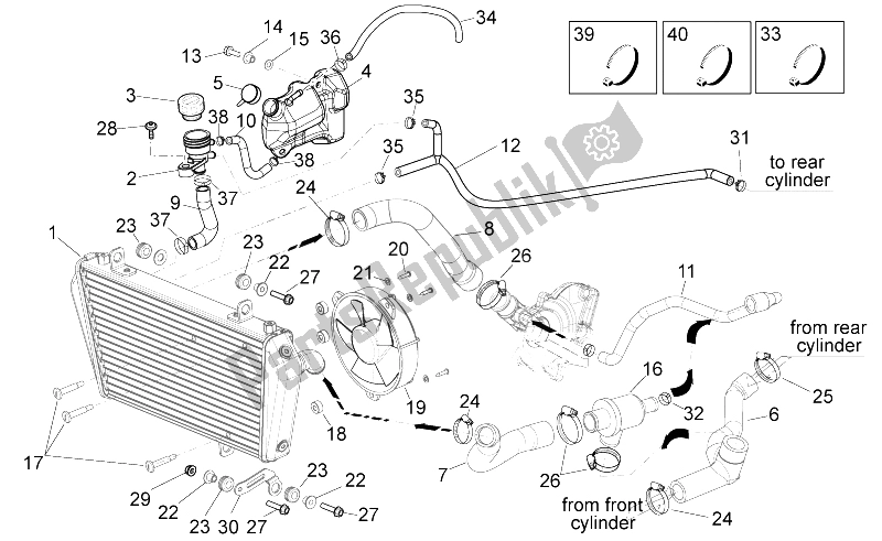 Todas as partes de Sistema De Refrigeração do Aprilia Dorsoduro 750 ABS USA 2015