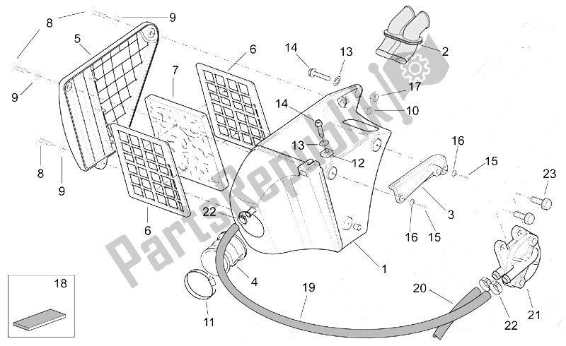 Todas las partes para Caja De Aire de Aprilia MX 125 Supermotard 2004