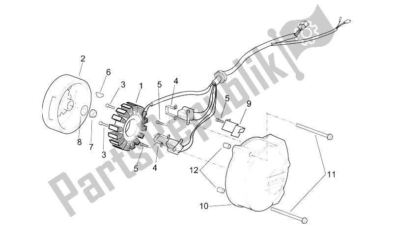 All parts for the Ignition Unit of the Aprilia RS 250 1998