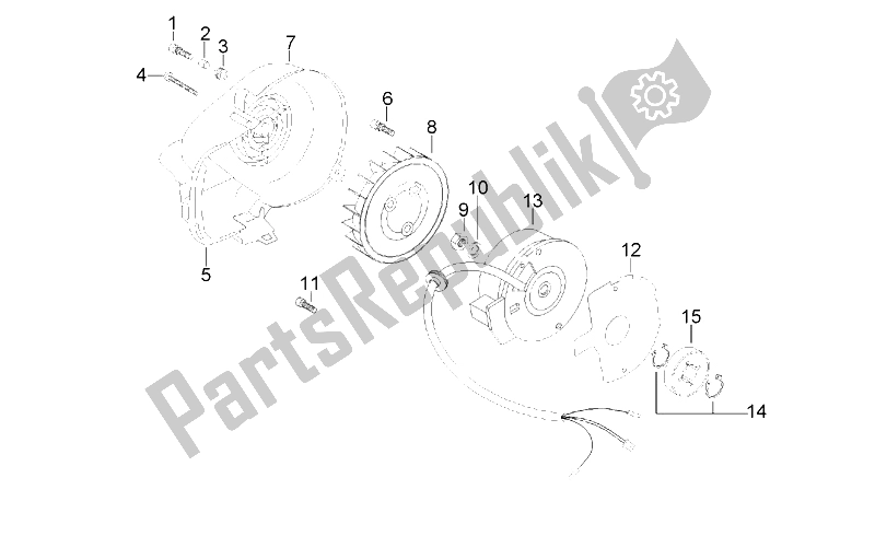 All parts for the Flywheel of the Aprilia Scarabeo 50 2T ENG Minarelli 1999