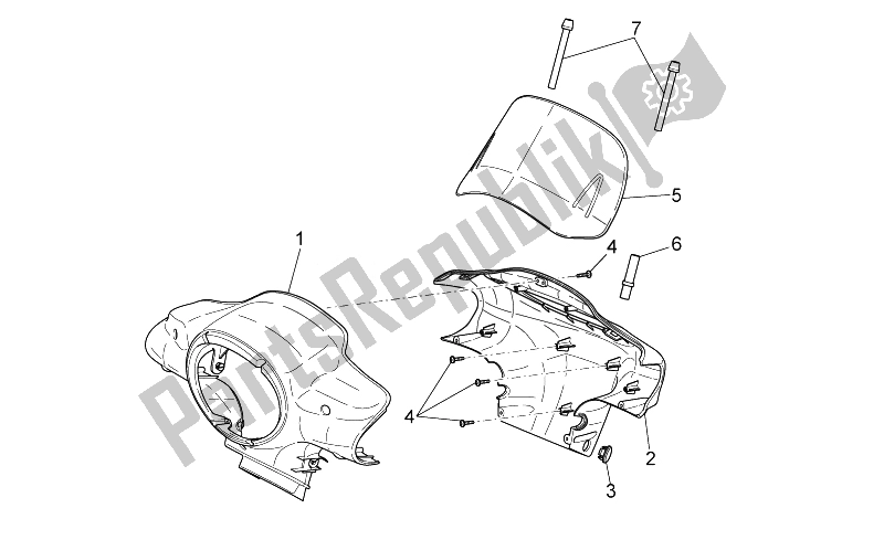 Tutte le parti per il Corpo Anteriore I del Aprilia Scarabeo 100 4T E3 2014