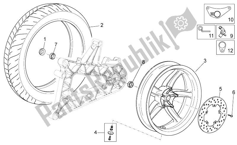 Tutte le parti per il Ruota Posteriore del Aprilia Scarabeo 125 200 I E Light 2011