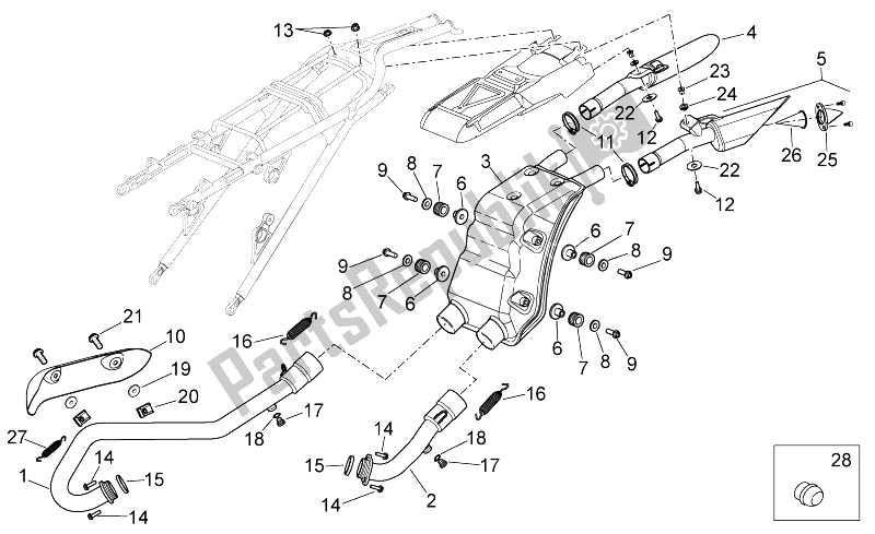 Toutes les pièces pour le Unité D'échappement I du Aprilia RXV SXV 450 550 2008