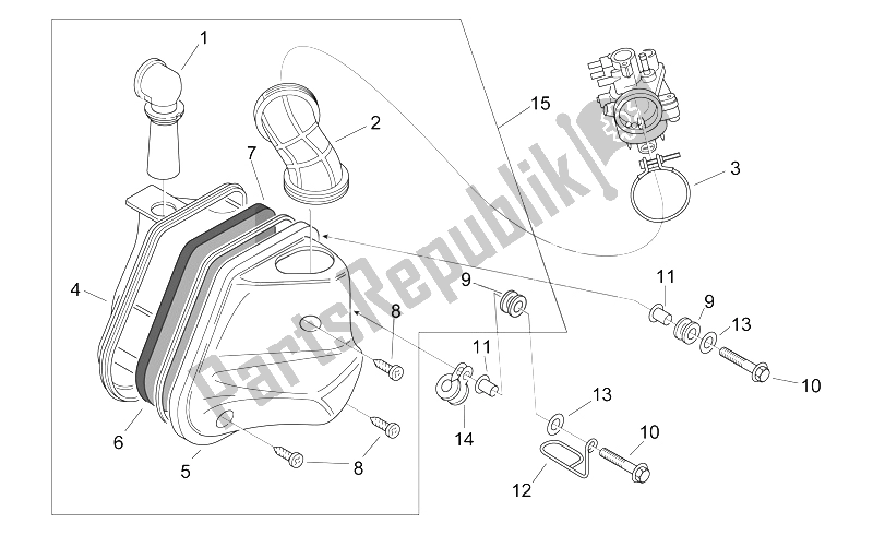 Alle Teile für das Luft Box des Aprilia Area 51 1998