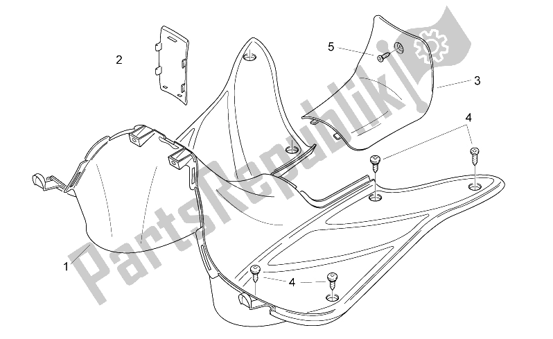 Toutes les pièces pour le Corps Central Ii du Aprilia Mojito Custom 50 2T ENG Piaggio 2004