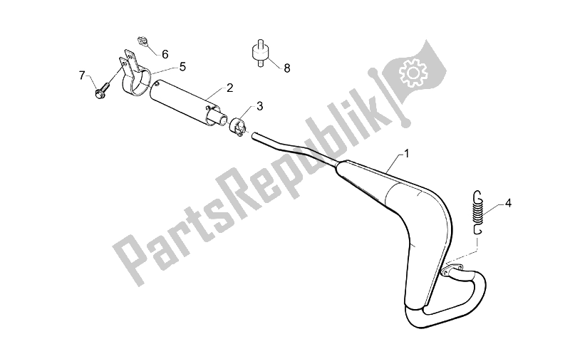 Toutes les pièces pour le Unité D'échappement du Aprilia Mini RX Entry 50 2003