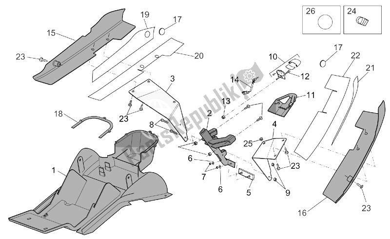 All parts for the Undersaddle of the Aprilia RST 1000 Futura 2001