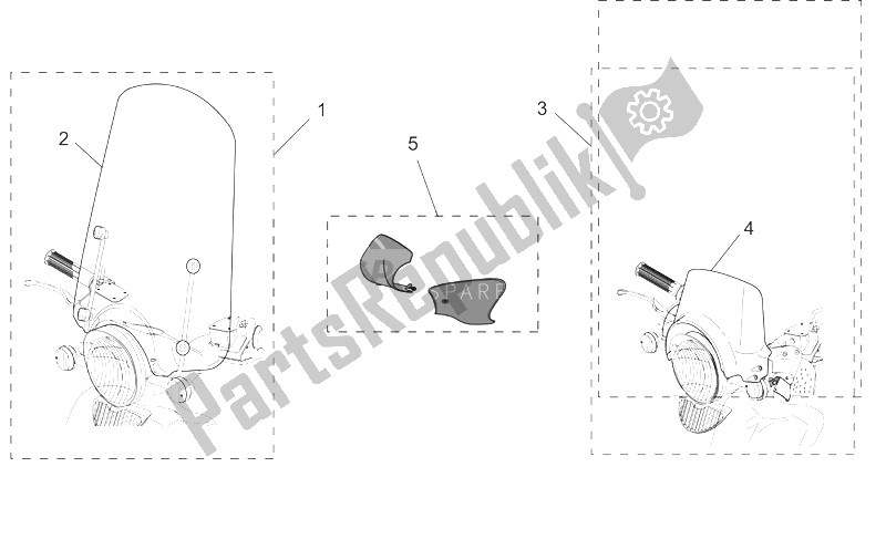 All parts for the Acc. - Windshields of the Aprilia Scarabeo 125 200 E3 ENG Piaggio 2006