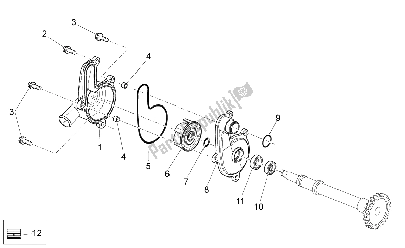 Toutes les pièces pour le Pompe à Eau du Aprilia MXV 450 Cross 2008