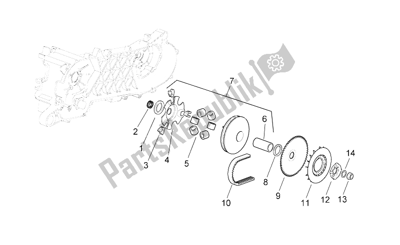 Wszystkie części do Wariator Aprilia SR 50 H2O NEW IE Carb 2004