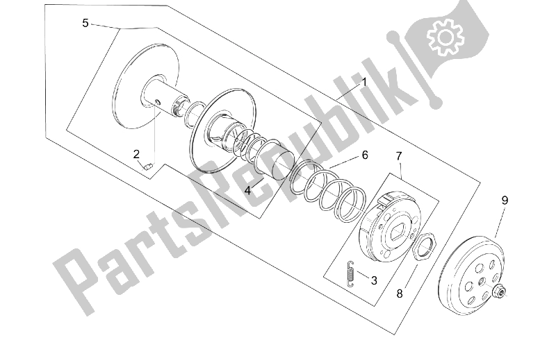 Tutte le parti per il Hong Kong Frizione del Aprilia SR 50 H2O Ditech Carb 2000
