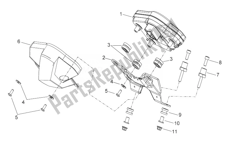 Alle onderdelen voor de Dashboard van de Aprilia Shiver 750 EU 2014