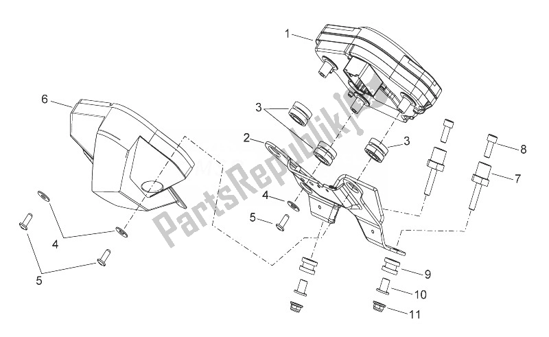 Tutte le parti per il Pannello Di Controllo del Aprilia Shiver 750 USA 2011