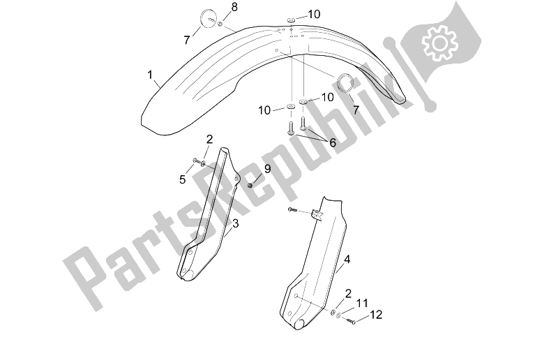 Tutte le parti per il Corpo Anteriore I del Aprilia MX 50 2002