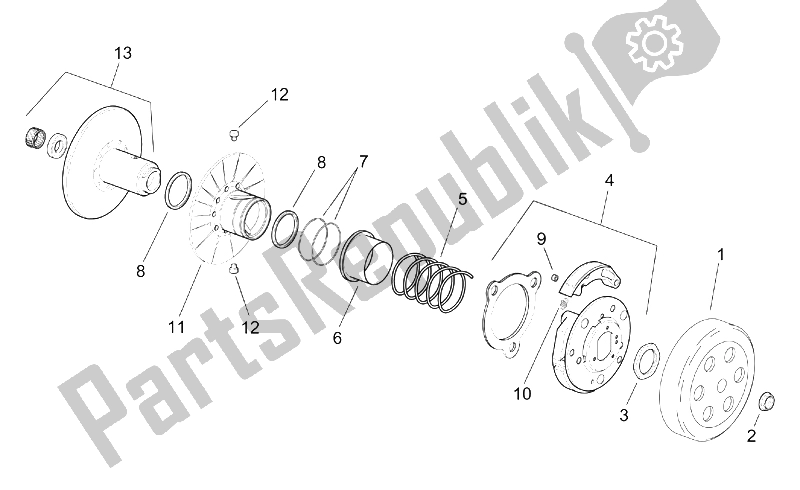 Tutte le parti per il Frizione del Aprilia Leonardo 250 ENG Yamaha 1999 Tutte le parti per il Frizione del Aprilia Leonardo 250 ENG Yamaha 1999