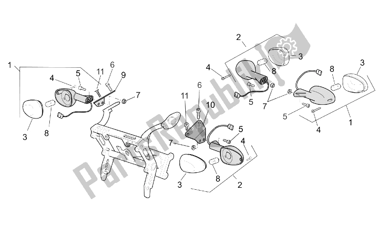 All parts for the Turn Indicators of the Aprilia RSV Tuono 1000 2002