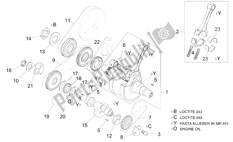 Wszystkie części do Wa? Korbowy I Aprilia RSV Mille Factory 1000 2004 - 2008