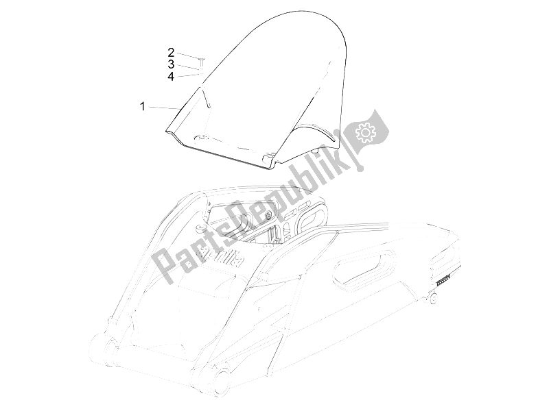 Alle onderdelen voor de Achterspatbord van de Aprilia RSV4 RR Racer Pack 1000 2015